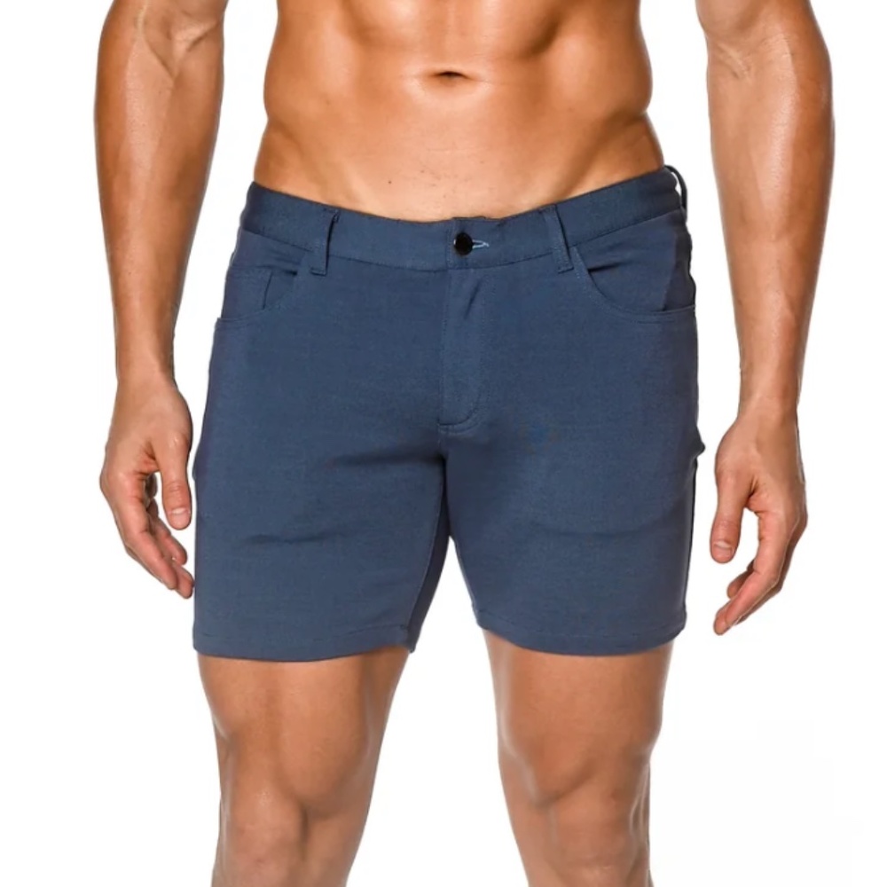 ST33LE BALTIC BLUE 5" INSEAM STRETCH KNIT JEANS SHORTS